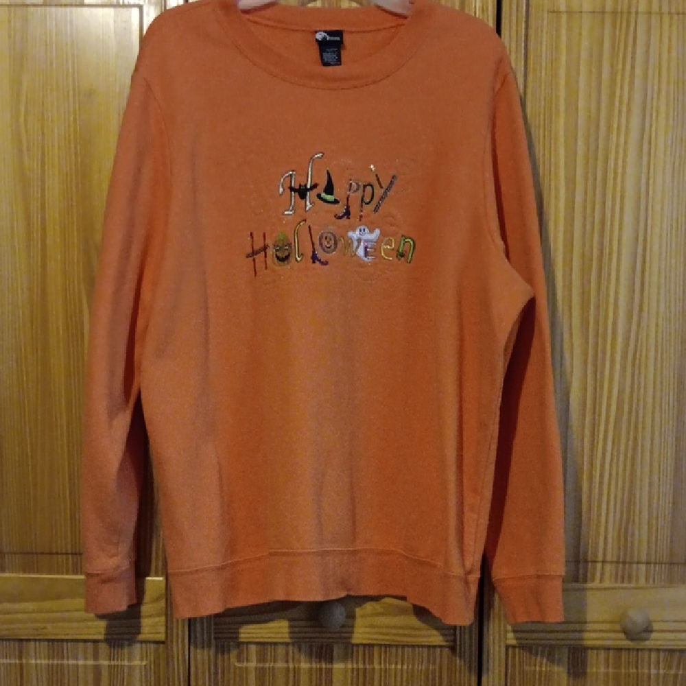 Holiday Editions Orange Halloween Sweatshirt